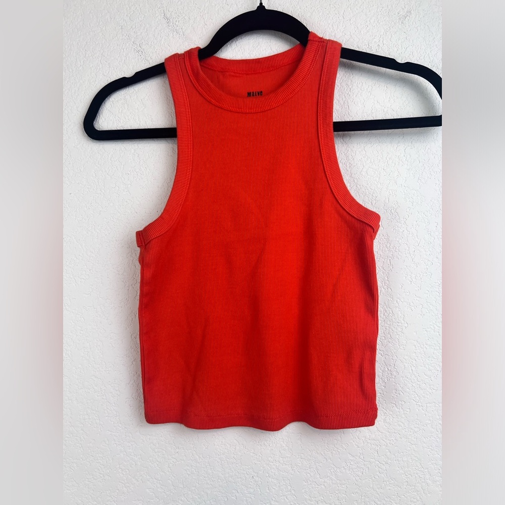 Maeve Red Ribbed Tank Top